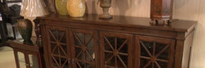 Wood and glass hutch at Chap de Laine's